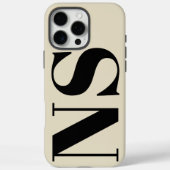 Coques Case-Mate iPhone Typographie Gras Monogramme Initiales Noir et Beig (Verso)
