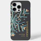 Coques Case-Mate iPhone Typographie mignonne hiver flocon de neige gris gi (Verso)