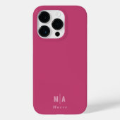 Coques Case-Mate iPhone Typographie minimale moderne monogramme rose girly (Verso)