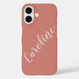 Coques iPhone 16 Typographie minimaliste de Terracotta Nom personna
