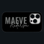 Coque Pour iPhone 14 Pro Typographie minimaliste moderne noir blanc élégant<br><div class="desc">Typographie minimaliste moderne noir blanc élégant simple unique design de boîtier de téléphone personnalisé.</div>