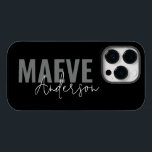 Coque Pour iPhone 14 Pro Typographie minimaliste moderne noir blanc élégant<br><div class="desc">Typographie minimaliste moderne noir blanc élégant simple unique design de boîtier de téléphone personnalisé.</div>