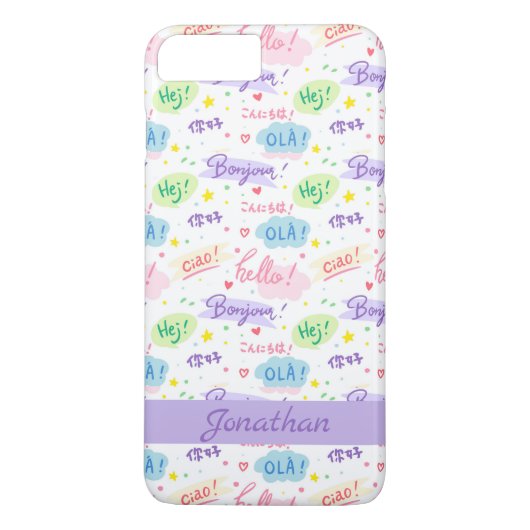 Coques Case-Mate iPhone Typographie moderne de Hello dans différentes lang (Dos)