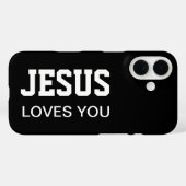 Coques Case-Mate iPhone Typographie Motivationnelle Jésus Vous Aime (Verso (horizontal))