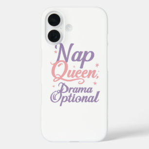 Coques iPhone 16 Typographie pastel "Reine de la sieste" impertinen
