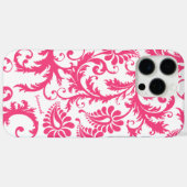 Coques Case-Mate iPhone Typographie Pink Damask Votre nom ou devis (Verso (horizontal))