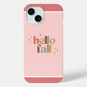 Coque Pour iPhone 15 Typographie rétro de l'automne
