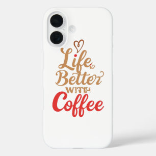 Coques iPhone 16 Typographie Rétro pour Amoureux du Café
