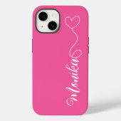 Coques Case-Mate iPhone Typographie rose chaud mignonne Personnalisée (Verso)