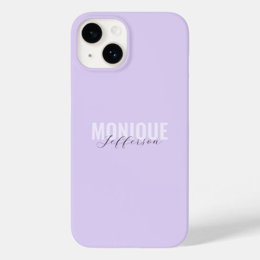 Coques Case-Mate iPhone Typographie & Script Lilac Lavender Monogramme (Verso)