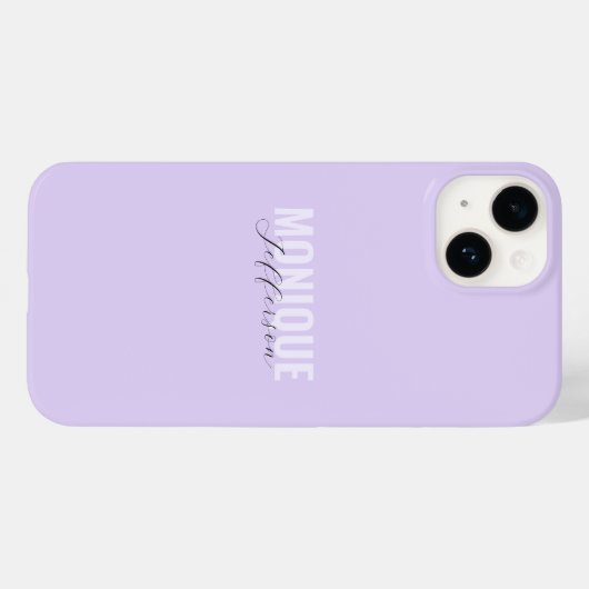 Coques Case-Mate iPhone Typographie & Script Lilac Lavender Monogramme (Verso (horizontal))