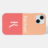 Coques Case-Mate iPhone Typographie simple du nom du monogramme (Verso (horizontal))