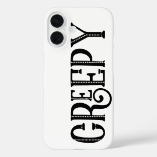 COQUES iPhone 16 TYPOGRAPHIE VINTAGE BLANC NOIR FANTAISISTE ÉTRANGE