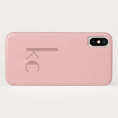 Coques Case-Mate iPhone Typogtaphy rose de monogramme (Dos (Horizontal))