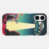 Coques Case-Mate iPhone UFO de style rétro avec contact (Verso (horizontal))