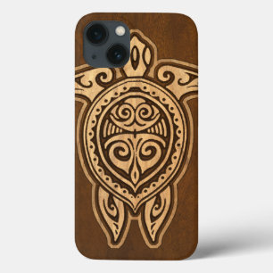 iPhone 13 Case Uhane Honu Faux Wood Hawaiian Turtle iPad Air Case