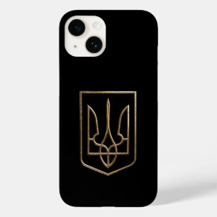 Coque Pour iPhone 14 Ukraine Trident Gyrfalcon Crest doré