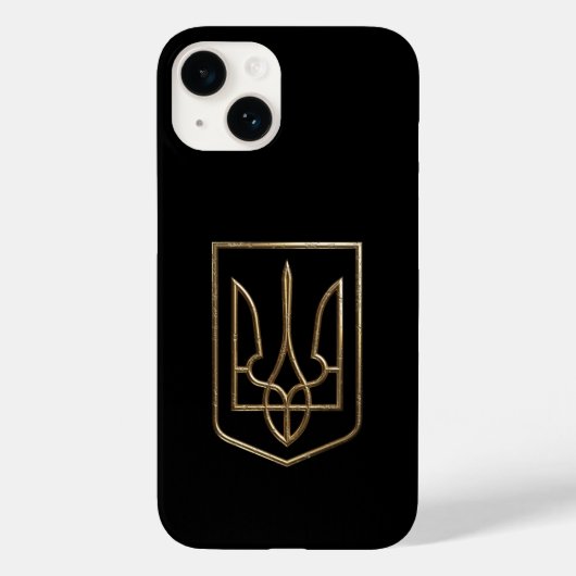 Coques Case-Mate iPhone Ukraine Trident Gyrfalcon Crest doré (Verso)