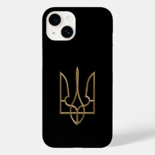 Coque Pour iPhone 14 Ukraine Trident Gyrfalcon Crest doré