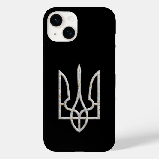 Coques Case-Mate iPhone Ukraine Trident Gyrfalcon Crest marbre or (Verso)
