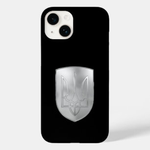 Coque Pour iPhone 14 Ukraine Trident Gyrfalcon Crest Silver Look