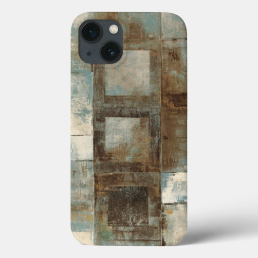 Coques Case-Mate iPhone Un Abstrait en bleu et Brown (Verso)