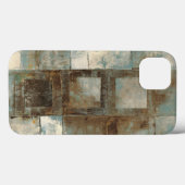 Coques Case-Mate iPhone Un Abstrait en bleu et Brown (Verso (horizontal))