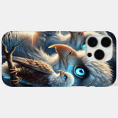 Coques Case-Mate iPhone Un Aigle Cosmique Surplombe La Lune Bleue Magique (Verso (horizontal))