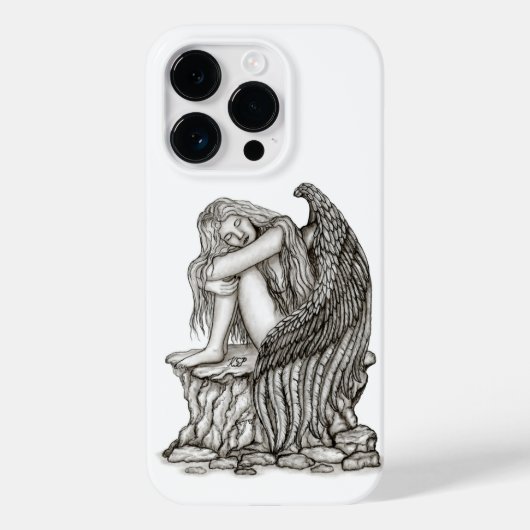 Coques Case-Mate iPhone Un ange endormi sur la pierre (Verso)