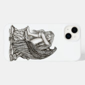 Coques Case-Mate iPhone Un ange endormi sur la pierre (Verso (horizontal))