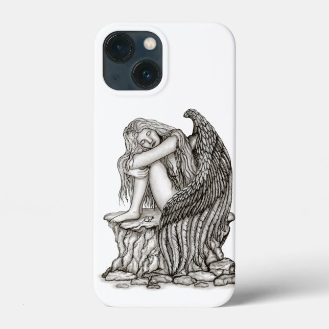 Coques Case-Mate iPhone Un ange endormi sur la pierre (Verso)