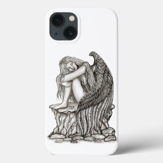 Coques Case-Mate iPhone Un ange endormi sur la pierre (Verso)