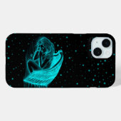 Coques Case-Mate iPhone Un Angel couché en noir et vert (Verso (horizontal))