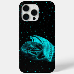 Coque iPhone 15 Pro Max Un Angel couché en noir et vert