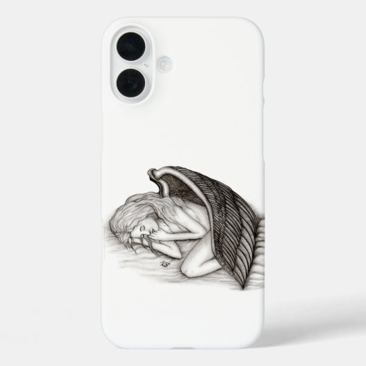Coques Case-Mate iPhone Un Angel endormi, noir et blanc (Verso)