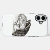 Coques Case-Mate iPhone Un Angel endormi, noir et blanc (Verso (horizontal))