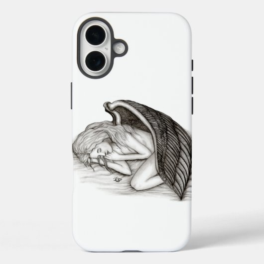Coques Case-Mate iPhone Un Angel endormi, noir et blanc (Verso)