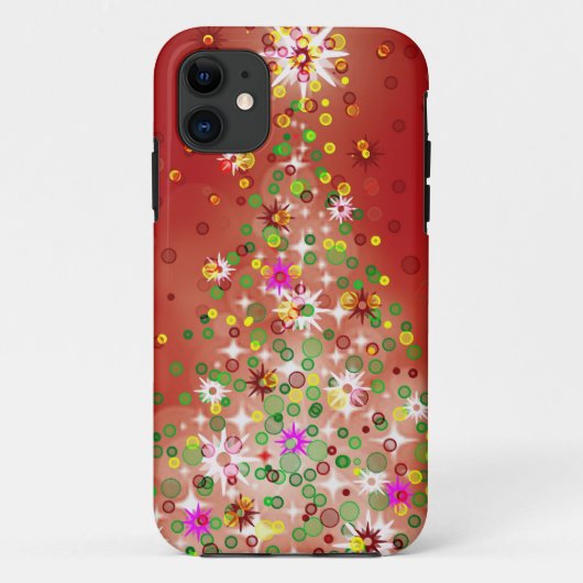 Coques Case-Mate iPhone Un arbre de Noël qui rougeoie (Dos)
