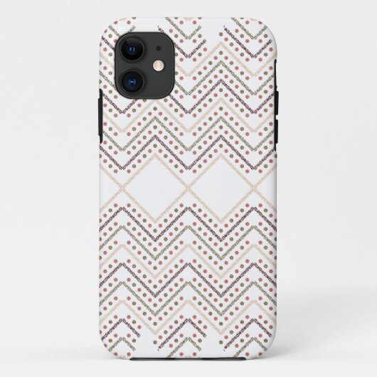 Coques Case-Mate iPhone un arrière - plan blanc aux points brun et rouge (Dos)
