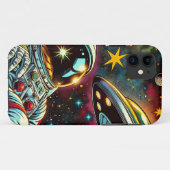 Coques Case-Mate iPhone Un astronaute flotte dans l'espace avec un OVNI Ai (Dos (Horizontal))