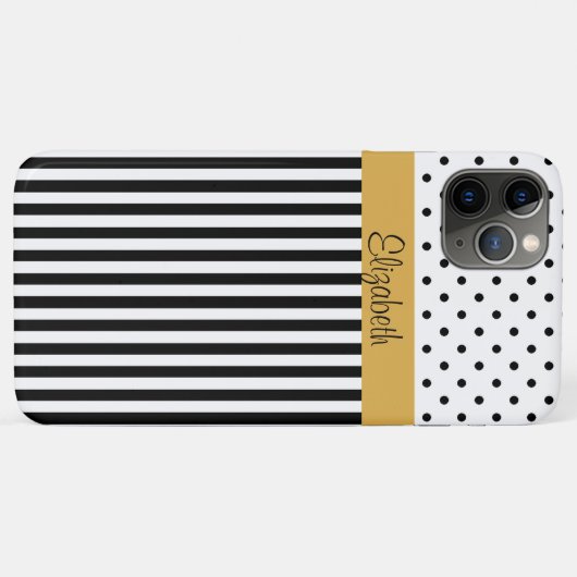 Coques Case-Mate iPhone Un blanc noir intemporel rayures, Motif Pois (Dos (Horizontal))