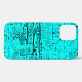 Coques Case-Mate iPhone Un bleu turquoise grinçant sans couleur. Éléments (Verso (horizontal))