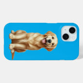 Coques Case-Mate iPhone Un chiot retriever doré de style cartoon mignon as (Verso (horizontal))