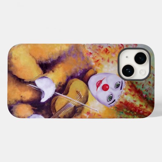Coques Case-Mate iPhone Un clown doux jouant du violon (Verso (horizontal))