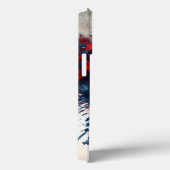 Coques Case-Mate iPhone Un coeur bleu éclatant avec des fleurs rouges (Verso / Droite)