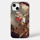 Coques Case-Mate iPhone Un colibri d'Améthyste avec une orchidée blanche (Verso)