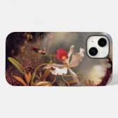 Coques Case-Mate iPhone Un colibri d'Améthyste avec une orchidée blanche (Verso (horizontal))