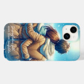 Coques Case-Mate iPhone Un couple d'hiver romantique sur le téléphone (Verso (horizontal))