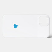 Coques Case-Mate iPhone un dessin d'une fleur bleue sur fond blanc (Verso (horizontal))