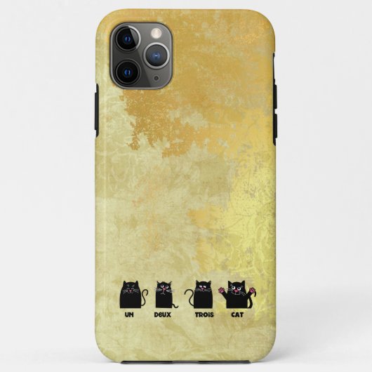 Coques Case-Mate iPhone un deux trois cat fausse feuille d'or affligé (Dos)